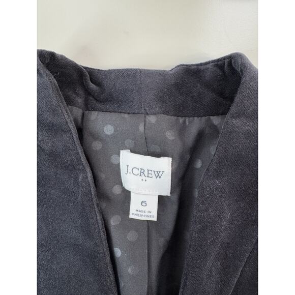 J Crew Womens Blazer 6 Black Velvet Broadway Jacket Minimalist Preppy Feminine - Picture 2 of 13